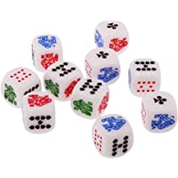 10pcs - Conjunto Juegos de Mesa Dados Seis Lados 12mm para Casino Poker Card